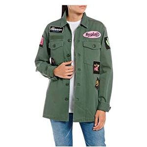 Replay W2091 hemd voor dames, 438 Light Military, L, 438 LIGHT MILITARY, L