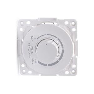 Led-dimmer, compatibel met Europese normen, wit, ideaal voor het instellen van de helderheid in installaties.