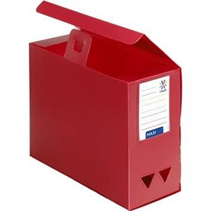 Viquel Maxi Doc - Archiefdoos opbergdoos van polypropyleen kunststof - doos met grote capaciteit - rug 120 mm - rood