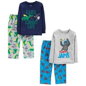 Simple Joys by Carter's jongens pyjama set, Blauwe gorilla/grijze draak/marineblauwe tekstopdruk, 2 Jaar