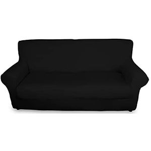 BIANCHERIAWEB Magic stoelovertrek, elastisch, eenkleurig, zwart, geschikt voor stoelen van 85 tot 100 cm met zitdiepte 65 cm, stoelbekleding vuilafstotend en anti-pool