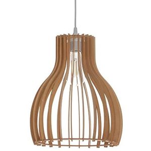 LUSSIOL Hanglamp Helsinki S, hout, 60 W, natuur, ø 28 x H 34 cm