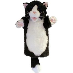Long Sleeved Glove Puppet - Black and White Cat