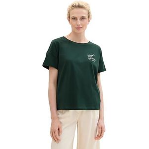 TOM TAILOR T-shirt voor dames, 10771 - Dark Pine Green, M