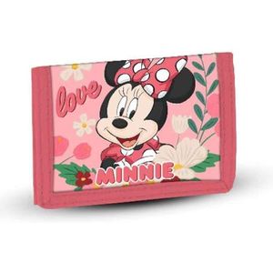 Minnie Mouse Tuin-Velcro Portemonnee, Roze, 21,5 x 9 cm, roze, Velcro Portemonnee Tuin