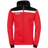uhlsport Offense 23 Multi Hood Jacket met capuchon voor heren, rood/zwart/wit, 140