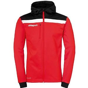 uhlsport Offense 23 Multi Hood Jacket met capuchon voor heren, rood/zwart/wit, 140