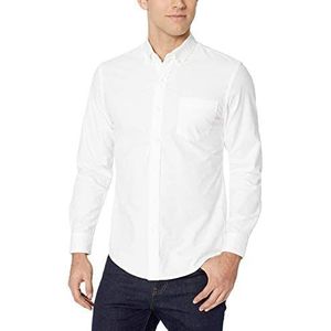 Amazon Essentials Heren Slim-fit Lange mouwen Solid Pocket Oxford Shirt,Kleur: wit,L