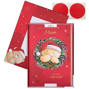 Hallmark Kerstkaart voor mama - Cute Forever Friends Bear in krans Design, 25575215, veelkleurig