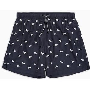 EMPORIO ARMANI Man All Over Borduurwerk Mid Boxer Blauw L, Armani Blu/Wit, L