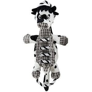 Charming Pet Outward Hound Touwen-A-Go-Go Koe Interactieve Pluche Piepende Hond Sleepboot Speelgoed