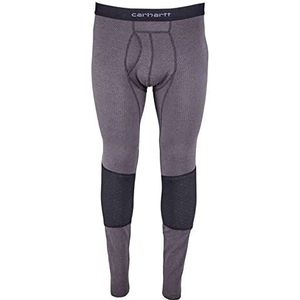 Carhartt Men's Force Midweight Base Layer Pant with Padded Knees, Charcoal Heather, Large