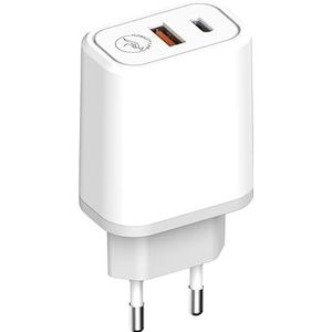 Mobility Lab ML314020 – USB-C & USB-oplader 30 W – supersnelle oplader voor smartphones, iPhone, tablets – USB-C en USB-voedingsadapter – wandlader – wit