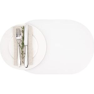 Restaurantware Ovale Witte Vinyl Placemat - Reliëf - 16"" x 12"" - 6 Count Box