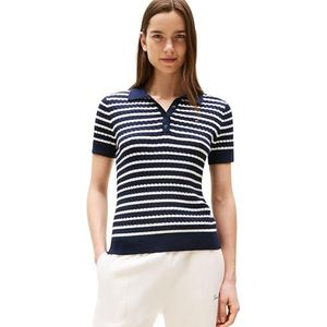 Tommy Hilfiger - Gebreid Shirt - Regular Fit - Kabelpatroon
