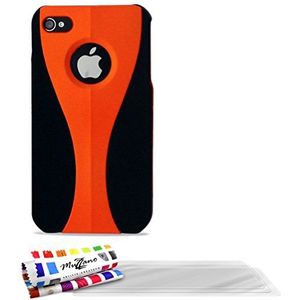 MUZZANO Originele CupCase Shell Cover met 3 Ultraclear Screen Protectors voor Apple iPhone 4S - Oranje