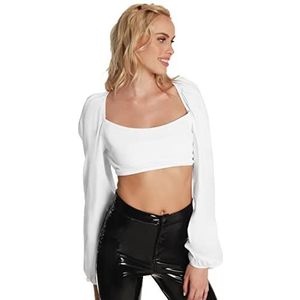 OW Intimates Dames Sally Crop Top Blouse, Wit, Large