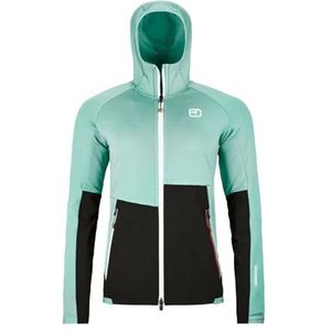 Ortovox - Women's Fleece Rib Hoody - Fleecevest - Turkoois - Polyester/Wol