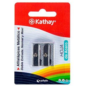 Kathay 86614300 dubbele metalen puntenslijper: normaal en maxi, stalen lemmet,
