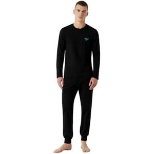 Emporio Armani Megalogo Intimates Pajama Set voor heren, set van 2 stuks, zwart, L