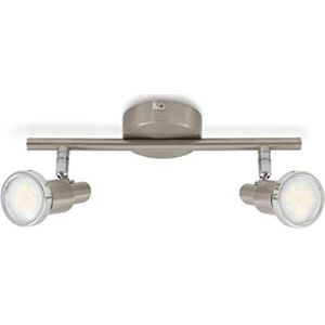 Briloner Lichten LED plafondlamp, 2 draai- en zwenkbare LED-spot-lampen, plafondlamp, metaal, spotlight incl. lamp à 3 W, lengte: 27,5 cm
