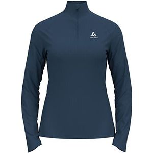 ODLO Dames Essential Half Zip Midlayer Shirt, Blauwe Vleugel Blauwgroen, XS