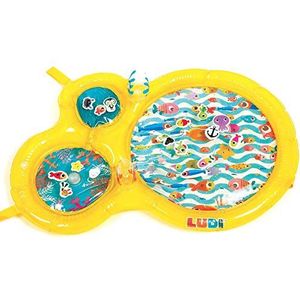 LUDI - De watermat - Grote sensorische activiteitenmat om de baby op te wekken - Ontwikkeling van de motoriek - 16 drijvende dieren - Vanaf 10 maanden