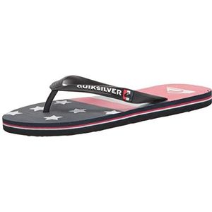 Quiksilver mens Molokai 3 Point Sandal Flip Flop, Black/White/Blue Art, 8 US