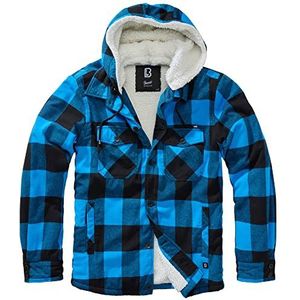 Brandit Heren Lumberjacket Hooded Jacket, Black/Blue, S