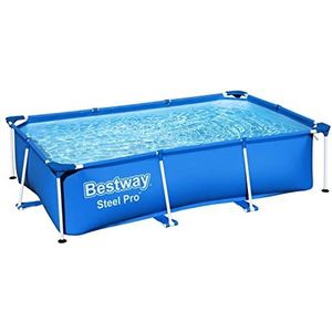 Bestway Steel Pro Frame Pool zonder pomp 259 x 170 x 61 cm, blauw, vierkant