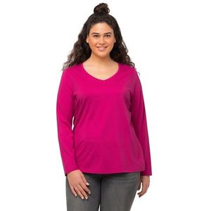 Ulla Popken T-shirt met lange mouwen voor dames, Licht Erika, 46/48 Grote maten