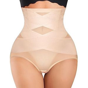 Nebility Womens' Tummy Control High Waist Trainer Body Shaper (US, Alpha, 3X-Large, Regular, Regular, Beige)