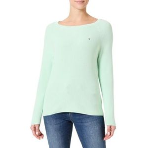 Tommy Hilfiger - CO CARDI FINE GG LS BOAT-NK SWT - Pullover - Opal Green - Met Raglanmouwen