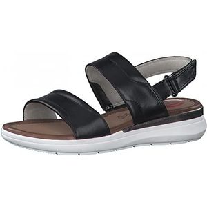 Jana Dames 8-8-28208-28-1 platte sandalen, zwart, 40 EU Weit