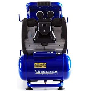 MICHELIN Stille compressor MBN10-10 Liter tank - Olievrij - Vermogen 0.75 pk - Maximum druk 9 bar - Luchtdebiet 140 l/min - 59 dB(A) LpA 4m - 78 dB(A) LwA