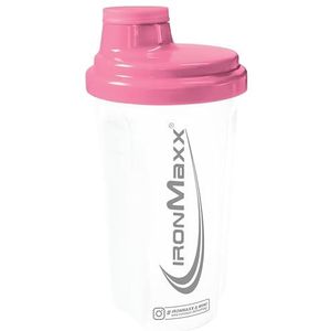 IronMaxx Eiwitshaker Frozen White Pink, 700 ml, eiwitshaker met draaisluiting, zeef en meetschaal, lekvrij, vaatwasmachinebestendig en vrij van weekmakers, BPA en DEHP, polypropyleen