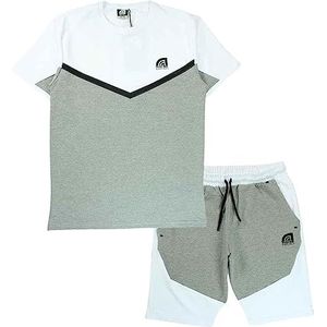 Just Emporio Polo MC Shorts Set, wit/grijs gemêleerd/zwart, XXL