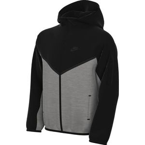 Nike Sportswear Tech Fleece jack met capuchon voor oudere kinderen, donkergrijs heather/zwart/zwart, HV5867-064, L