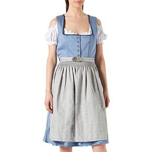 Stockerpoint Dames dirndl INES jurk voor speciale gelegenheden, blauw-grijs, 34 NL