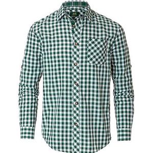 Wiesnkönig Laurin klederdrachthemd voor heren, groen (donkergroen 414), L