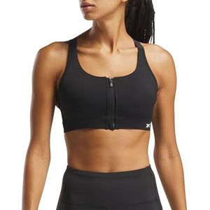 Reebok Dames Lux Front Zip High Impact Training Bra, zwart, XS