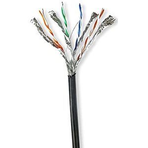 Netwerk Kabel Rol - CAT7 - Solid - S/FTP - Koper - 100.0 m - Buitenshuis - Rond - PE - Zwart - Gift Box