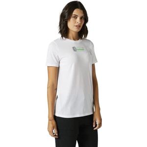 Fox Racing Kawasaki T-shirt voor dames, korte mouwen, wit, medium
