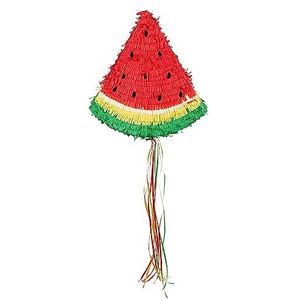 Boland 52072 - Pinata watermeloen, 37,5 x 8,5 x 34,5 cm, trekpinata voor kinderfeestje of verjaardag, gezelschapsspelletjes, verjaardagsdecoratie