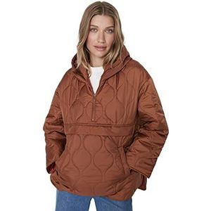 Trendyol Dames Lange Mouw Capuchon Winter Jas Puffer, BRON, S