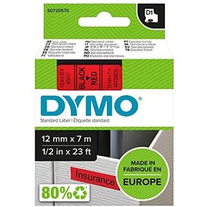Dymo regelmatig verpakt. 1 Stuk zwart op rood