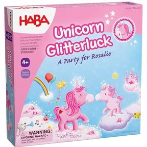 HABA 2012228002 Glitterende eenhoorn, een feest voor Rosalie INT, loopbordspel voor kinderen, vanaf 4 jaar