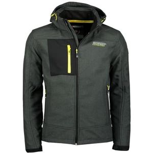 Geographical Norway Torefact Softshelljas met capuchon voor heren, waterdicht, outdoorjas, winddicht, tactisch, duurzaam, wandelen, skiën, herfst, winter, lente (zwart, XL), Zwart, XL