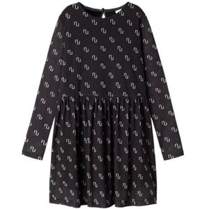 NAME IT - Nkfnokao Ls Jurk - Zwart - Jurk voor Meisjes