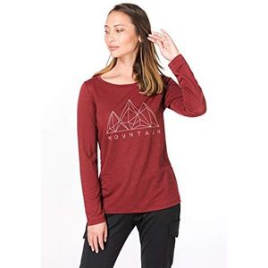 super.natural Dames W Graphic 140 Merino Longsleeve